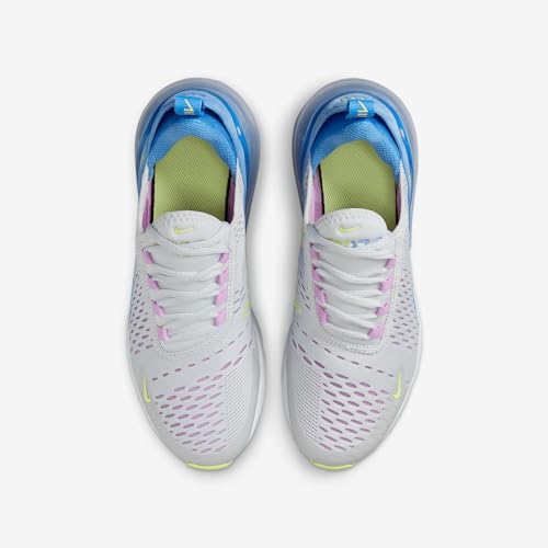 Nike Air Max 270 Big Kids' Shoes (IB4401-043, Pure Platinum/Rush Fuchsia/Blue Beyond/Light Lemon Twist)4