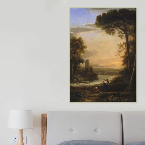 Peinture sur toile Claude Lorrain L'archange Raphaël tableau 30x45cm