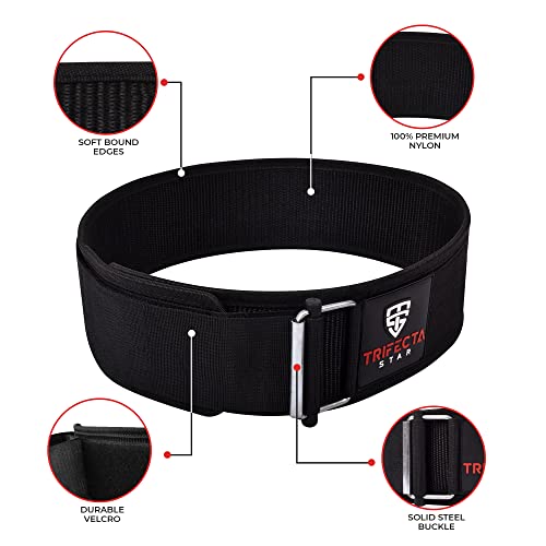 Weight Lifting Belt For Men & Women - Quick Locking Workout Belt For Powerlifting, Bodybuilding With Metal Buckle, Back Support Squat & Power Deadlift, Gym Belt For Weightlifting With Adjustable Nylon #TOP1