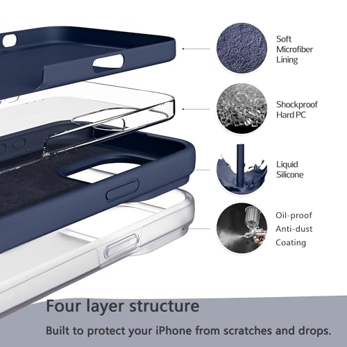 Image of iPhone 11 Case Silicone,Soft Microfiber Lining(Midnight Blue)