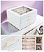 ASINGYER Jewelry Box Organizer with Glass Lids 3 Layer Jewelry Storage Case PU leather Jewelry Boxes for Woomen Suitable for Storing Rings Necklaces Earrings, Bracelets Gift Box for Girls