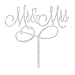 Acrylic Mr & Mrs Cake Topper, Monogram Wedding Bridal Shower Anniversary Decoration Gift Favors, Bling Metal, Silver (Silver Mr & Mrs 4)