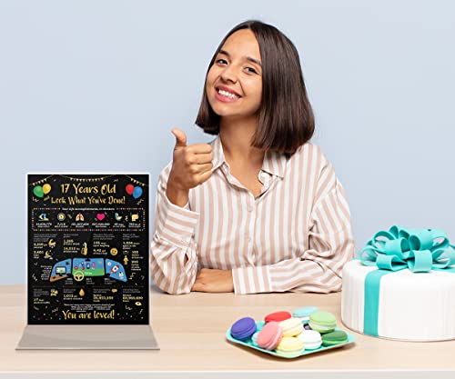 Card Birthday Boy's Or Girl's Life In Numbers - 17Th Birthday Decorations - Girl Boys Birthday Gift Ideas For 17 Years Old - 17Th Birthday Gifts For Girls Or Boy - 17 Birthday Poster [Unframed 8X10] #TOP3