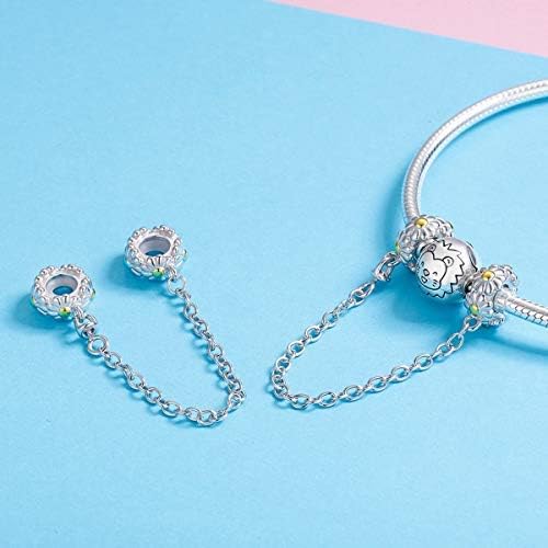 Miniatura 2 de ARTCHARM Abalorio de plata de ley 925 de seguridad con forma de corazón para pulseras y collares europeos
