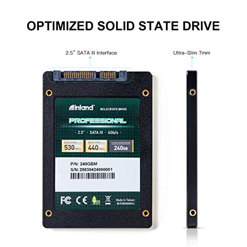 INLAND Professional 240GB SSD 3D NAND SATA III 6Gb/s 2.5
