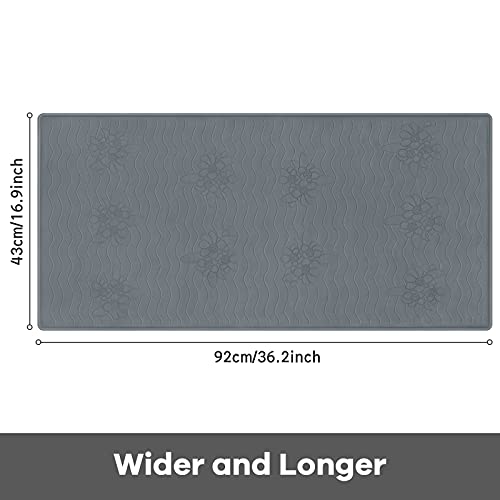 Loiofoe Bathtub Mat_Soft Rubber Shower Mats│Safety Bathroom Mat : Comfortable Feet Feeling│Non Slip Tub Mat With Strong Suction Cups (Bpa, Latex, Phthalate Free) (A-Grey) #TOP4
