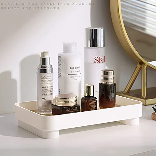 Mrpapa 2 Pack Rectangle Bathroom Vanity Trays, 9"×6" Small Vanity Tray, Countertop Tray For Bathroom, Dresser, Kitchen. White Decorative Makeup Organizers Tray For Perfume, Jewlry, Cosmetic #TOP2