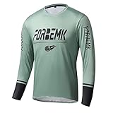 FORBEMK Unisex Kinder Radfahren Jersey Youth Mountainbike MTB BMX Top Mountainbike-Jersey lang Leicht Atmungsaktiv Weich Feuchtigkeitstransport Laufen Mountainbike Kinder T-Shirt-Litht Green-4