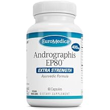 EuroMedica Andrographis EP80 - Supplement for Brain Health & Immune Support - Joint Health Support Supplement to Aid Mobility - Vegan Adaptogen Supplement for Energy & Liver Support - 60 Capsules