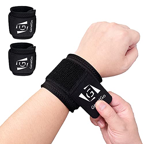 Wrist Compression Strap Support for Fitness, Weightlifting, Tendonitis, Carpal Tunnel Arthritis, Wrist Pain Relief – 2 Pack