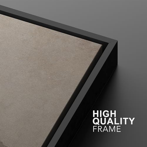 MUDECOR Framed Canvas Print Wall Art Set Abstract Mountain Landscape Soft Earth Tones Illustrations Modern Art Decorative Calm/Zen for Living Room, Bedroom, Office - 24"x36"x2 Black - 4