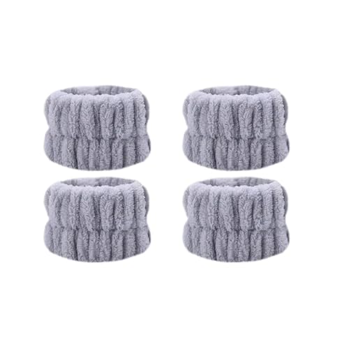 Bracelets de lavage visage en fibre ultra douce | Lot de 20 paires durables gris