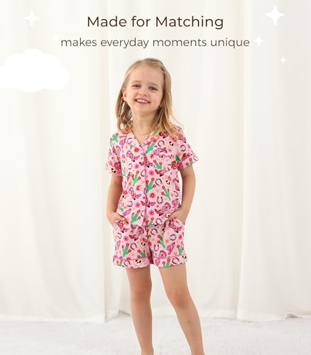 Image of Toddler Boys Girls Clothes Set Viscose from Bamboo Home Outfit Button Down Top Clothing Sets Soft with Pockets 2-5T