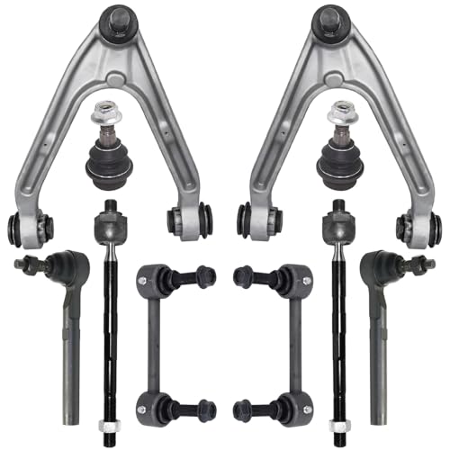 Detroit Axle - 10pc Front End Kit for 2006-2010 Hummer H3 2009-2010 H3T, 2 Upper Control Arms with Ball Joint 2 Sway Bar Links 2 Lower Ball Joints 4 Inner Outer Tie Rods Replacement