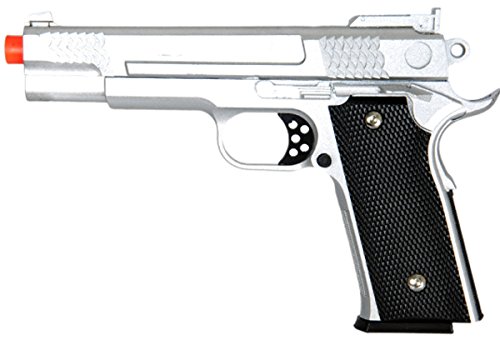 UKARMS 350 FPS G20S Metal Airsoft Pistol -M945 Tactical Spring Handgun - Silver