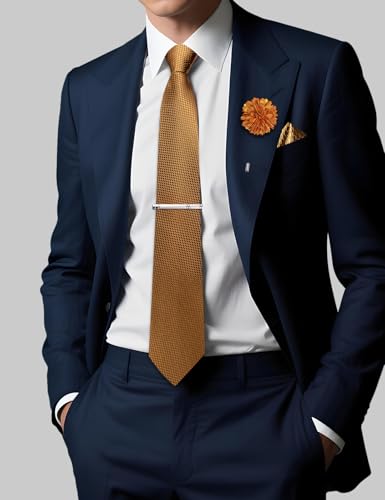 Image of DiBanGu Silk Pre-tied Ties for Men Formal Adjustable Necktie Set