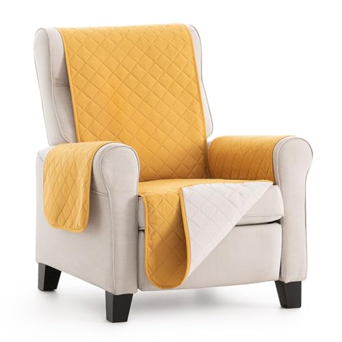 Lanovenanube Funda sillón Acolchado Mallorca - Práctica - 1 Plaza - Color Mostaza