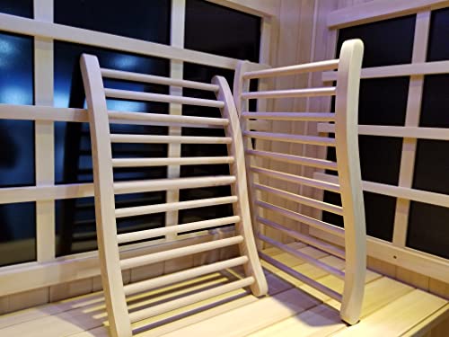 Ltccdss 1Pcs Sauna Backrest Canadian Hemlock | S-Shape Design - Slip-Resistant - Non-Toxic - Comfortable - Sauna Accessories Kit Apply To Barrel Or Infrared Sauna (20.5 In * 13 In) #TOP4