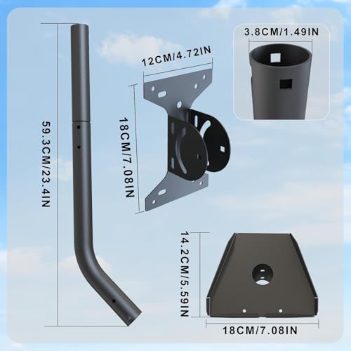 Image of Starlink Mount for Gen 3, Adjustable Wall /Roof Mounting Kit, Compatible with Starlink Standard V3. Includes Alloy Steel Adapter, Rustproof & Weatherproof, for Concrete & Wood Walls (Black)