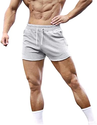 Shorts D'entraînement Homme 3 Pouces - 100% Coton éponge - Coupe Roulée - Pour Gym, Running, Plage