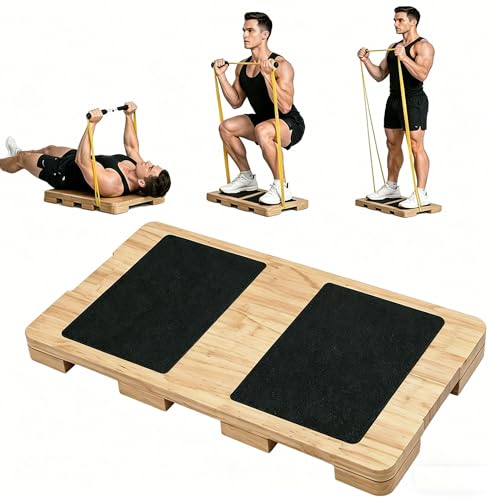 Wood Resistance Band Platform Base Resistance Band Foot Plate Fitness Exercise Board Footplate Step Board for Workout Board for Home Gym