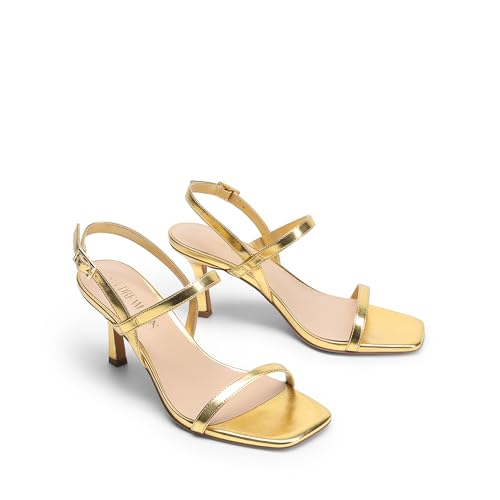 Image of DREAM PAIRS Womens Slingback Heels Square Open Toe Strappy Sandals Ankle Strap High Heeled Dressy Shoes