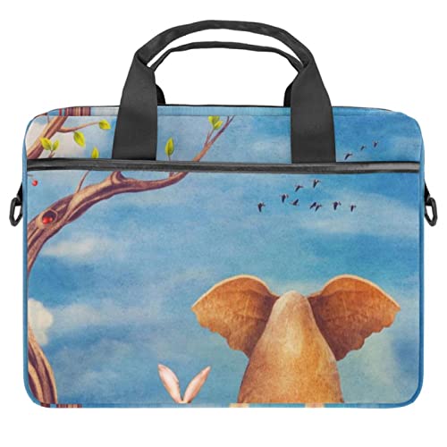 Sacoche PC portable 13 à 14.5 pouces antichoc et imperméable motif éléphant bleu