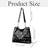 GwaOery Tote Bags for Womens Ladies Shoulder Large Capacity Handbag with Chain PU Faux Leather for School Work Shopping Large Capacity bag with Zip and Inner Pocket, Black #2