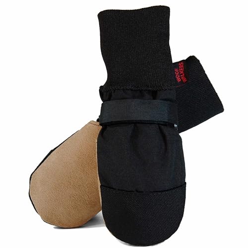Muttluks Woof Walkers 2.25-Inch to 2.75-Inch Dog Boots, X-Small, Black, Set of 4