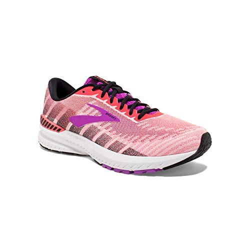 Brooks Womens Ravenna 10 Running Shoe - Coral/Purple/Black - B - 7.0