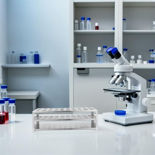 Support pour tubes à essai stable - Rangement de laboratoire pour matériel scientifique compact - 7