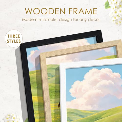 Image of 8x10 Picture Frame Set of 2, Solid Wood Frames, White Woodgrain