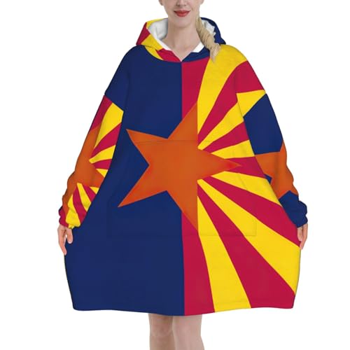 Couverture à capuche sweat en flanelle épaisse Arizona avec manches longues