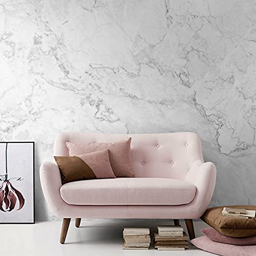 Papel pintado de mármol para transformar el salón familiar 2