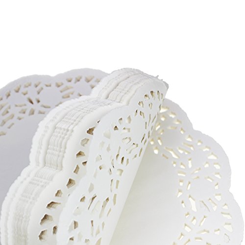 Ljy PAPER-DOILIES-ROUND 100 Pieces White Lace Round Paper Doilies Cake Packaging Pads Wedding Tableware Decoration thumb #1