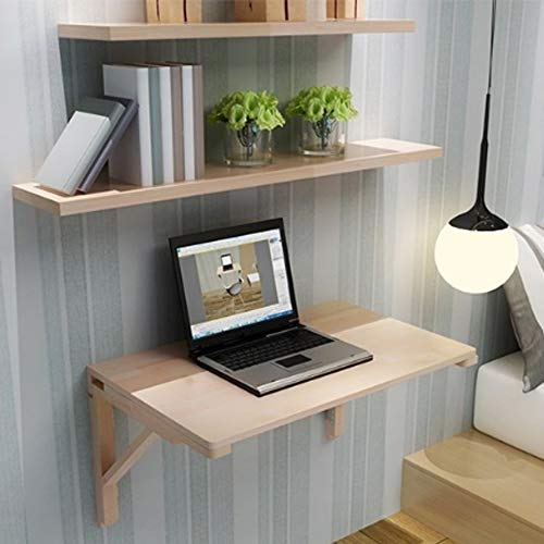 Cxdtbh Foldable Wall Table Tables Dining Table Solid Wood Dining Table For Small Space,Wall Mounted Folding Computer Desk Wall Learning Drop-Leaf Desk (Size : 100 * 50Cm) #TOP3