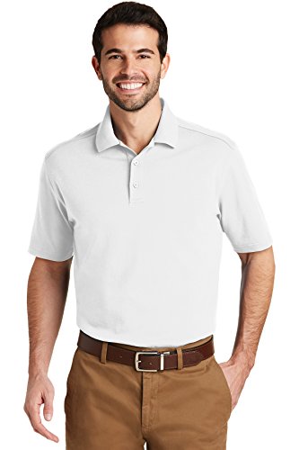 Port Authority SuperPro Knit Polo. K164 White