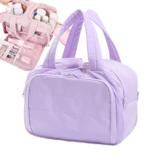 Convely Toiletry Bag, Travelfree Toiletry Bag, 4 in 1 Waterproof Travel Storage Bag, Large Compartment with Handle, Easy to Carry and Clean (Purple)