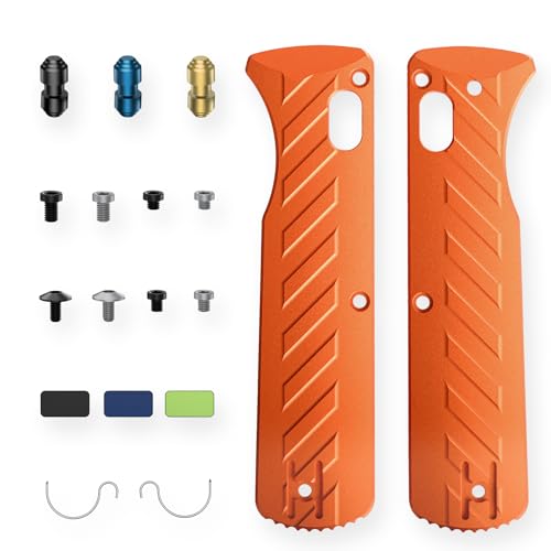 Vosteed Vombat Handle Scales Kits, Includes Thumb Studs(T6), Handle Screw Sets(T8), Clip Screw Sets(T8), Wire Clip Plates, Omega Springs - Orange Aluminum - X0137