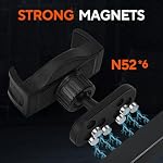 Support de téléphone magnétique pour Gym, 360° Support de téléphone réglable avec base d'aimant forte, compatible avec tous les smartphones
