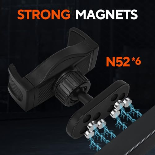 HOYXUN Magnetic Phone Holder for Gym, 360° Adjustable Strong Magnet Base Mount, Universal Magnetic Phone Mount for All Smartphones