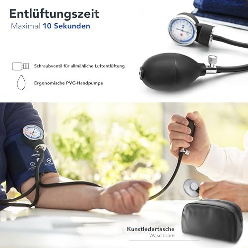 AIESI® Professionelles manuelles Blutdruckmessgerät für Erwachsene ohne Stethoskop PRECISION A...