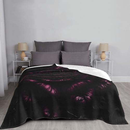 Couverture flanelle chaude et légère à imprimé rose gothique