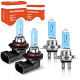 OQSNCV Fit for Subaru Outback (2005-2014) Halogen Headlight Bulbs, 9005 High Beam + H7 Low Beam Headlamp Replacement Bulbs Kit, Pack of 4