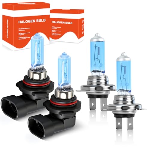 OQSNCV Fit for Subaru Outback (2005-2014) Halogen Headlight Bulbs, 9005 High Beam + H7 Low Beam Headlamp Replacement Bulbs Kit, Pack of 4