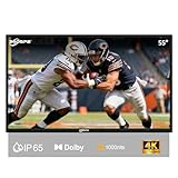 360SPB 55' Outdoor TV, 4K Ultra HD Outdoor TVs, 1000nits Sunlight Weatherproof TV, IP65 Outdoor Television, Voice Control, Screen Mirroring, Compatible with Dolby, Waterproof TVs for Patios, Sports
