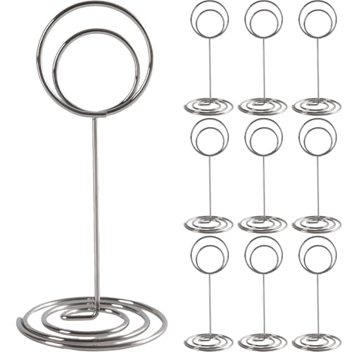 Ezranova 10 Pcs Table Number Holders,Place Card Holders,Table Number Stands,Wire Photo Holders,3.35 Inch Metal Stands for Tables, Dining Room, Restaurant, Wedding Reception Party