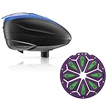 Dye LT-R Electronic Paintball Loader - Blue with HK Army Epic Speed Feed (Blue with Neon Epic Speed Feed)