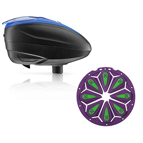 Dye LT-R Electronic Paintball Loader - Blue with HK Army Epic Speed Feed (Blue with Neon Epic Speed Feed)