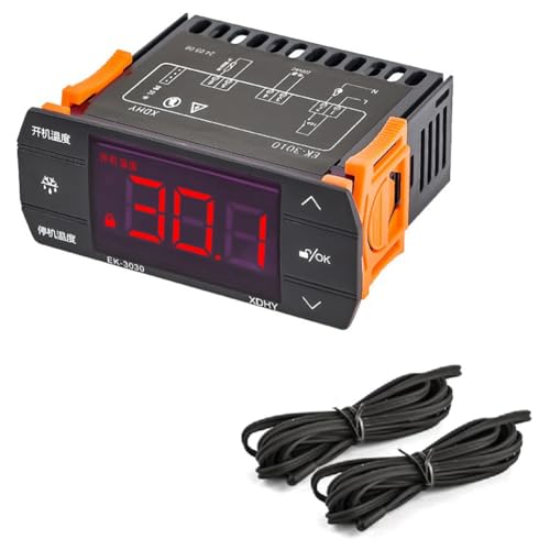 Harewtwy Termostato de Alta Precisión para Refrigerador/Congelador EK3030 de 220 V, Controlador de Descongelación de Refrigeración, Interruptor de Gabinete de Isla.